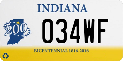 IN license plate 034WF