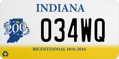 IN license plate 034WQ