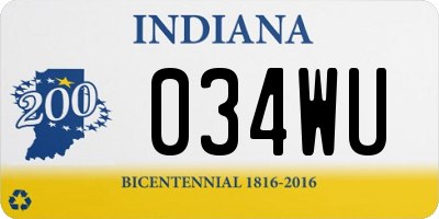 IN license plate 034WU