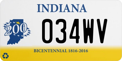 IN license plate 034WV