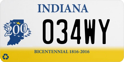 IN license plate 034WY