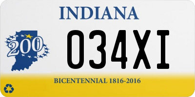 IN license plate 034XI