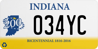 IN license plate 034YC