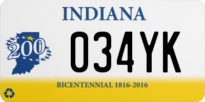 IN license plate 034YK