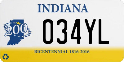 IN license plate 034YL