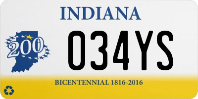 IN license plate 034YS