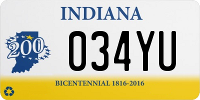 IN license plate 034YU