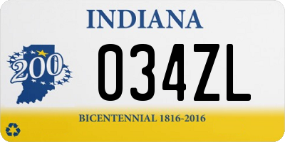 IN license plate 034ZL