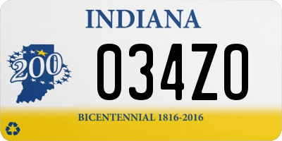 IN license plate 034ZO