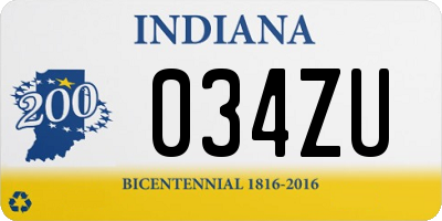 IN license plate 034ZU