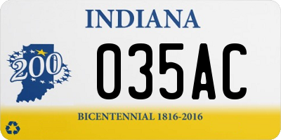 IN license plate 035AC