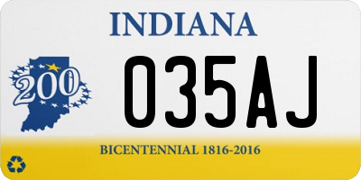 IN license plate 035AJ