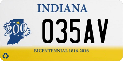 IN license plate 035AV