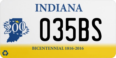 IN license plate 035BS