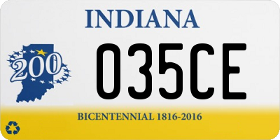 IN license plate 035CE
