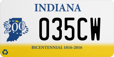 IN license plate 035CW