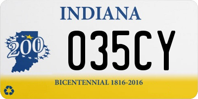 IN license plate 035CY