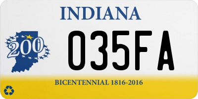 IN license plate 035FA