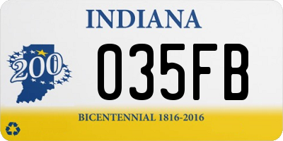 IN license plate 035FB