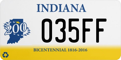 IN license plate 035FF
