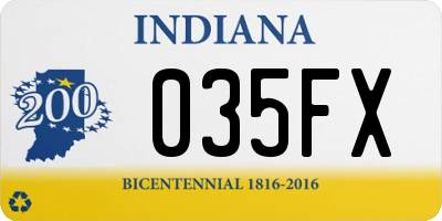 IN license plate 035FX