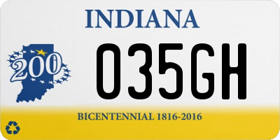 IN license plate 035GH