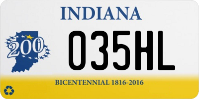 IN license plate 035HL