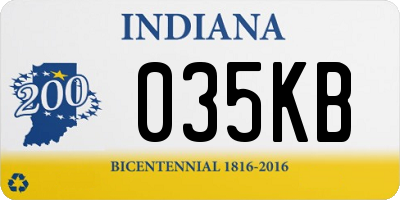 IN license plate 035KB