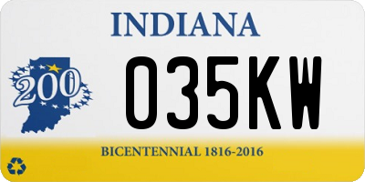 IN license plate 035KW