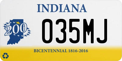IN license plate 035MJ