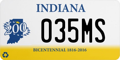 IN license plate 035MS