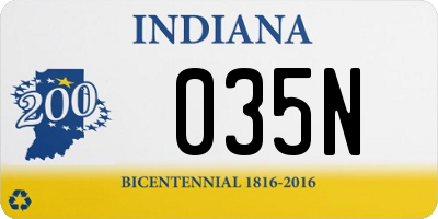 IN license plate 035N