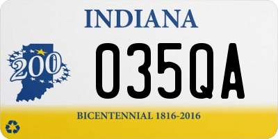 IN license plate 035QA