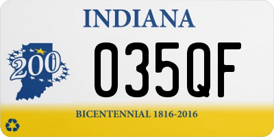 IN license plate 035QF