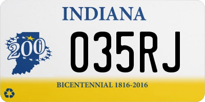 IN license plate 035RJ