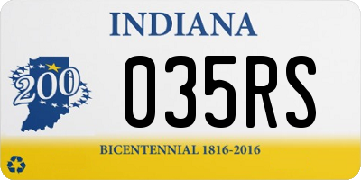 IN license plate 035RS