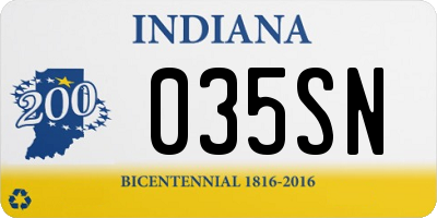 IN license plate 035SN