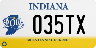 IN license plate 035TX