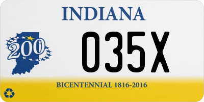 IN license plate 035X
