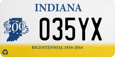 IN license plate 035YX