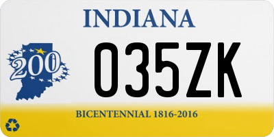 IN license plate 035ZK