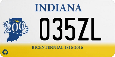 IN license plate 035ZL