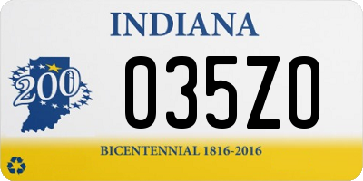 IN license plate 035ZO