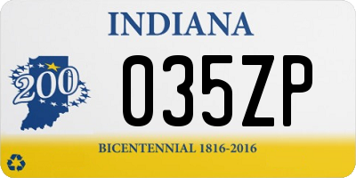 IN license plate 035ZP