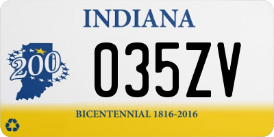 IN license plate 035ZV