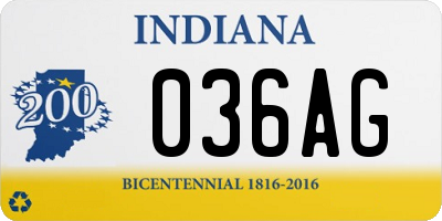 IN license plate 036AG