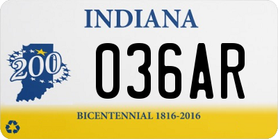 IN license plate 036AR