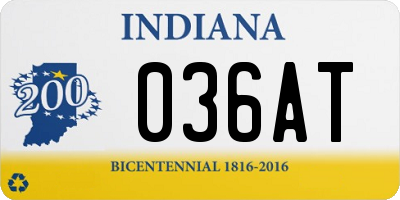IN license plate 036AT