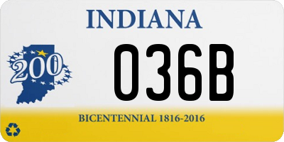 IN license plate 036B