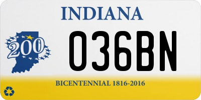 IN license plate 036BN